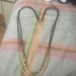 Brown, gold beaded necklace